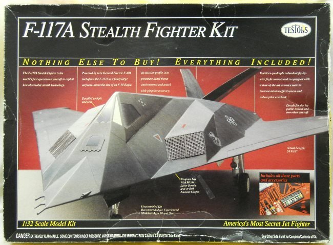 Testors 1/32 Lockheed F-117A Stealth Fighter, 975 plastic model kit